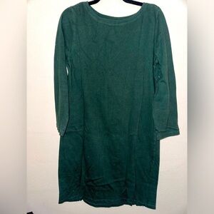 Kowtow women’s green organic cotton dress M lagenlook casual like new fall